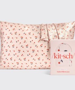 Satin Pillowcase in Cherry Print 4 Pack
