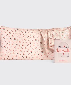 Satin Pillowcase in Cherry Print - King