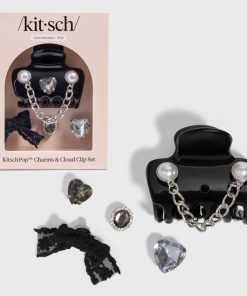 KitschPop™️ Cloud Clip & Charms in Vintage Black