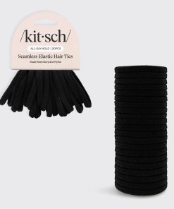 Black Elastic Hair Ties 20pc Set