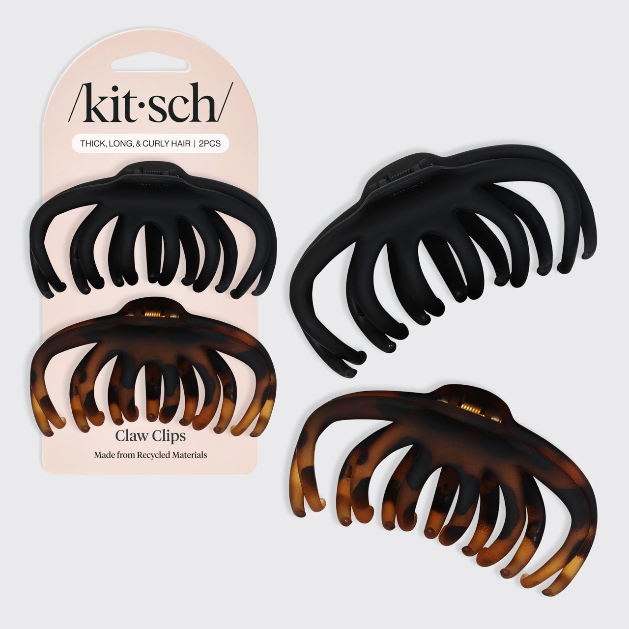 60237_Recycled_Plastic_Octopus_Claw_Clips_2pc_Set_-_Black_and_Tort-Hero-1280x1280px-1.jpg