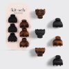 Black & Tort Claw Clips 6pc Set - X-Small